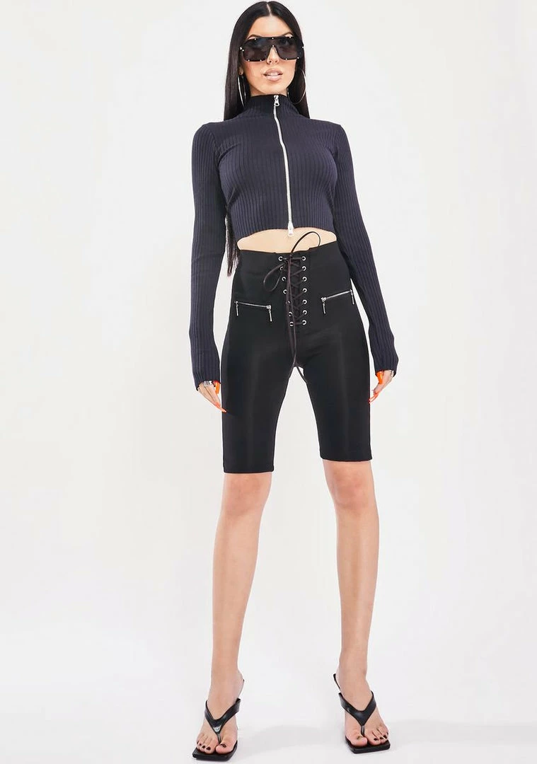 Promo ✔️ BDG Double Zip Knit Top ⭐ 3 BDG Double Zip Knit Top