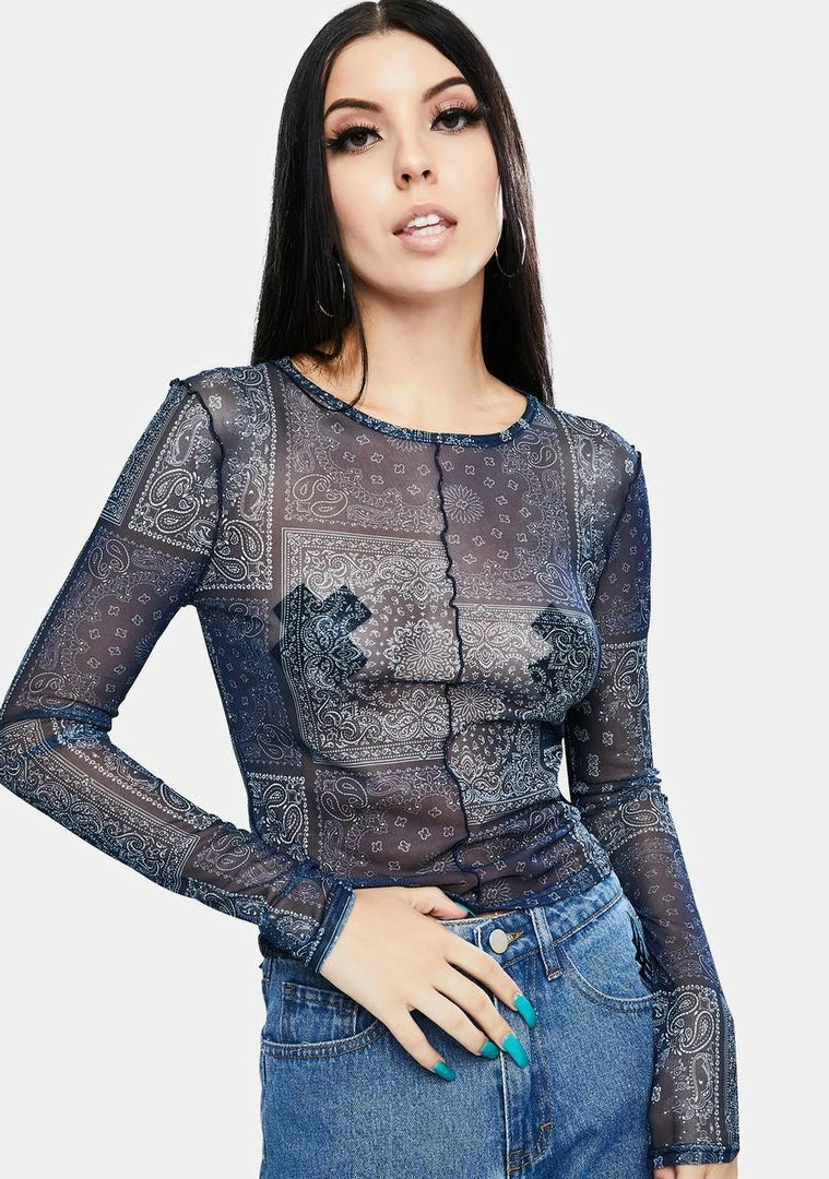 Brand new π BDG Print Mesh Paisley Top π 1 BDG Print Mesh Paisley Top
