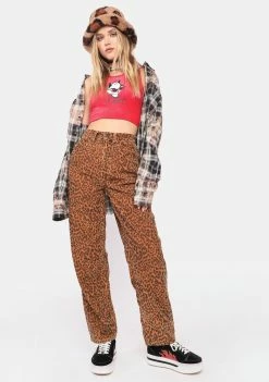 BDG Leopard Print Corduroy Boyfriend Jeans