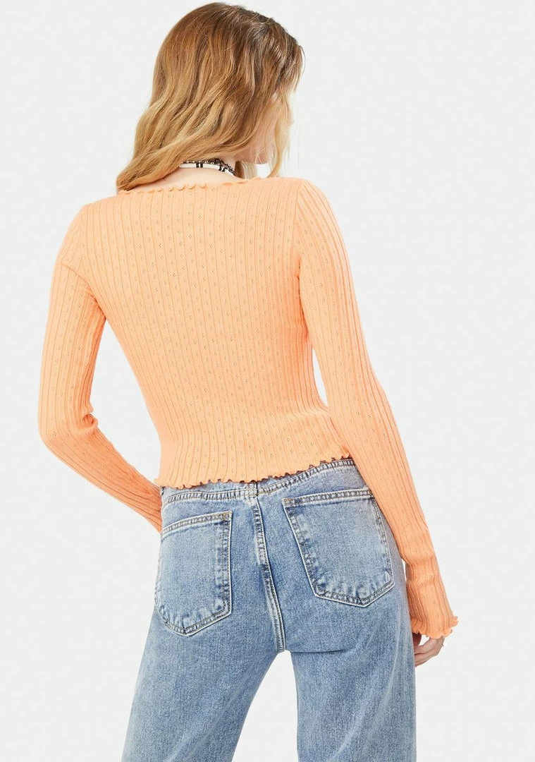 Outlet β€οΈ BDG Noori Lettuce Trim Tie Front Top Tops π 4 BDG Noori Lettuce Trim Tie Front Top Tops