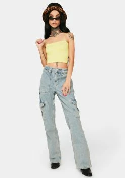 Budget π BDG Yellow Bungee Strap Tube Tops π 7 BDG Yellow Bungee Strap Tube Tops