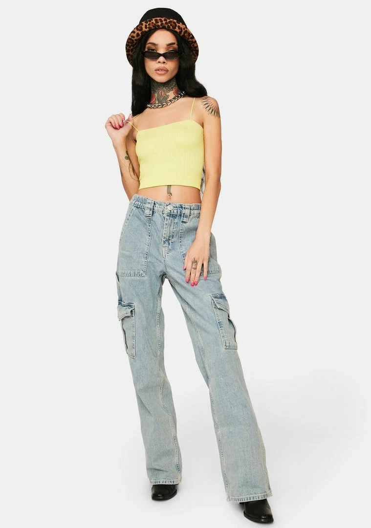 Budget π BDG Yellow Bungee Strap Tube Tops π 3 BDG Yellow Bungee Strap Tube Tops