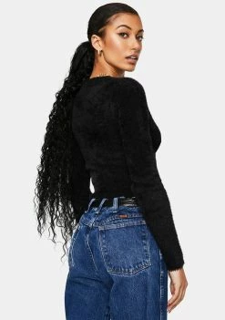 BDG Tops Fluffy Ballet Wrap Top