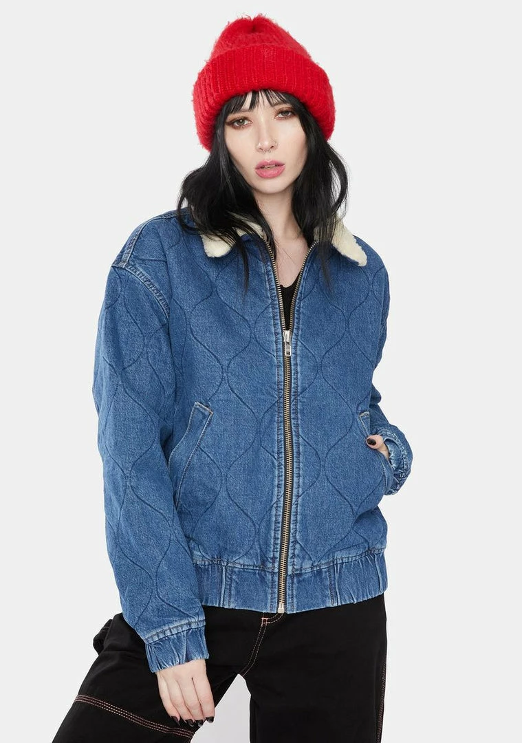 Top 10 π― BDG Outerwear Blue Quilted Denim Harrington Jacket π 1 BDG Outerwear Blue Quilted Denim Harrington Jacket