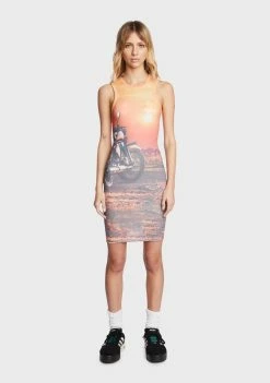 BDG Shirt Dress Polarised Print Tank Mini Dress