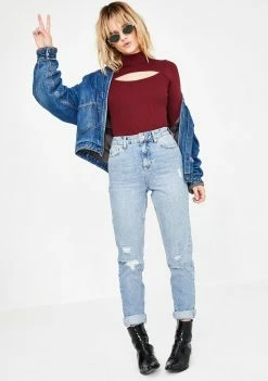 Promo β€οΈ BDG Maroon Cutout Cropped Sweater π 6 BDG Maroon Cutout Cropped Sweater