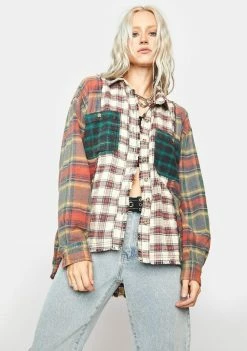 BDG Tops Spliced Brendan Flannel
