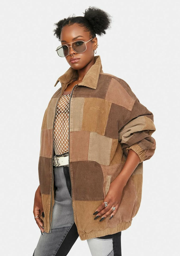 Promo ✔️ BDG Patchwork Cord Harrington Jacket ❤️ 2 BDG Patchwork Cord Harrington Jacket