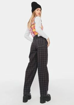 BDG Bottoms Checker Modern Boyfriend Jeans