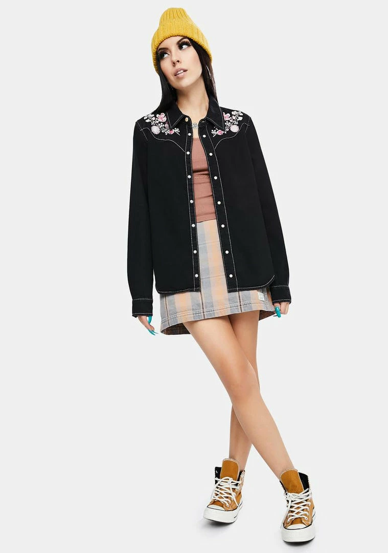 Best Sale π₯° BDG Grace Western Embroidered π Shirt π 3 BDG Grace Western Embroidered Shirt