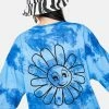 BDG Tie Dye Smiley Flower Long Sleeve Graphic Tee Tops