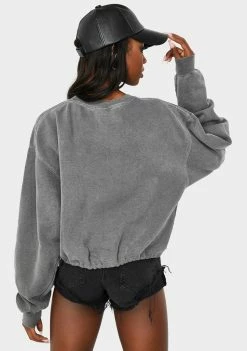 Best Sale π BDG Grey Marl Bubble Hem Sweatshirt Tops π€© 8 BDG Grey Marl Bubble Hem Sweatshirt Tops