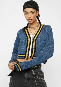BDG Varsity Kai Knit Cardigan Tops