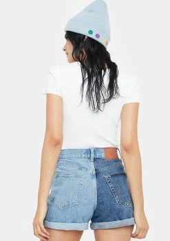 BDG Bottoms Two Tone Denim Mom Shorts