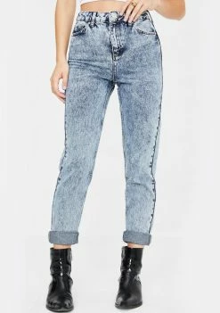BDG Acid Washed Mom Jeans