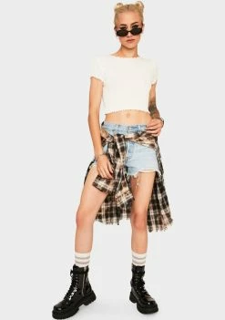 Promo π BDG Tops Ivory Pointelle Sweater Tee π€© 7 BDG Tops Ivory Pointelle Sweater Tee