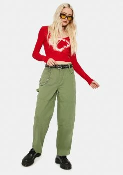 BDG Ribbed Heart Tie Dye Scoop Top Tops