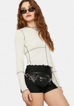 BDG Inside Out Long Sleeve Mesh Tee Tops