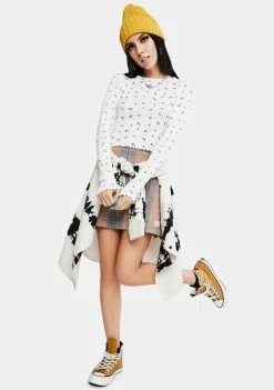 BDG Floral Long Sleeve Pointelle Tee