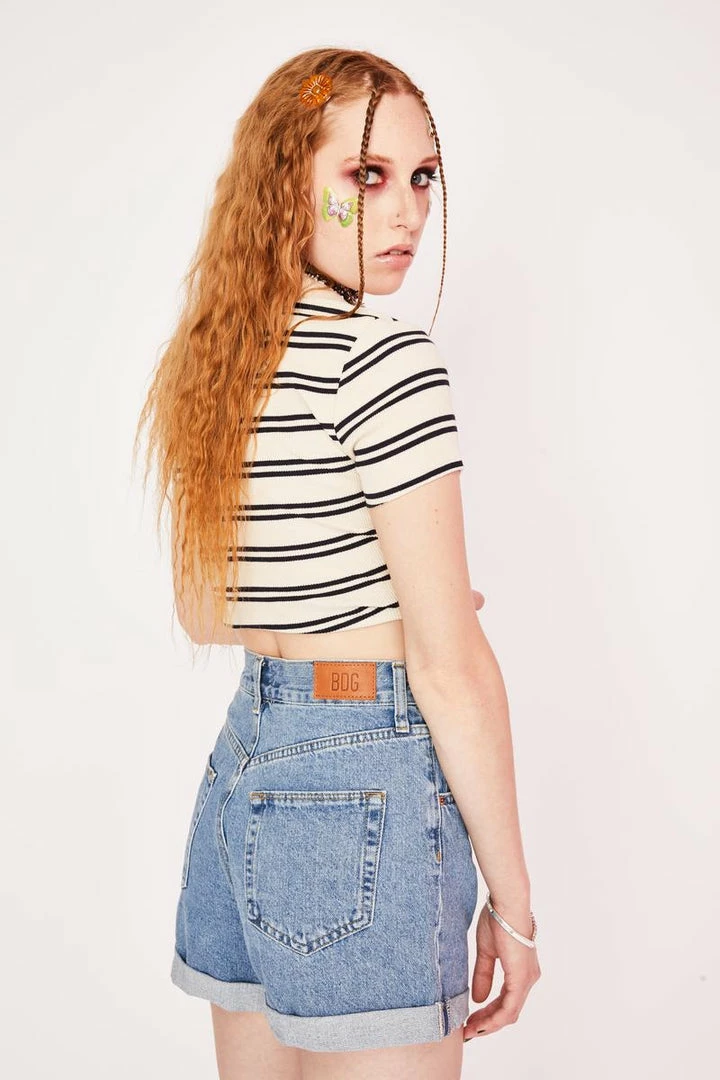 New 𧨠BDG Bottoms Blue Rolled Hem Denim Mom Shorts π 4 BDG Bottoms Blue Rolled Hem Denim Mom Shorts