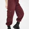 BDG Bottoms Maroon Raff Baggy Cuffed Cargo Pants