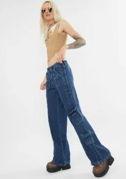 BDG 90's Blue Low Rise Cargo Jeans