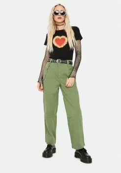 BDG Flaming Heart Baby Tee