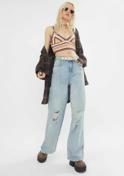 Cheap 𧨠BDG Tops Crochet Bra Top βοΈ 6 BDG Tops Crochet Bra Top