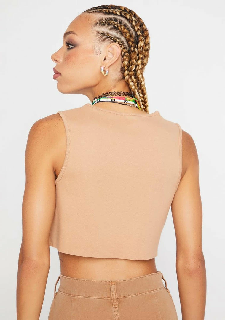 Cheap π BDG Tops Tawny Button Through Tank π 4 BDG Tops Tawny Button Through Tank