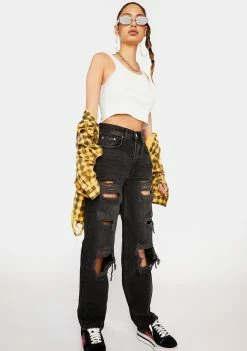 BDG Destroyed Black Denim Baggy Jeans Bottoms
