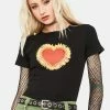 BDG Flaming Heart Baby Tee