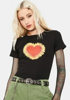 BDG Flaming Heart Baby Tee