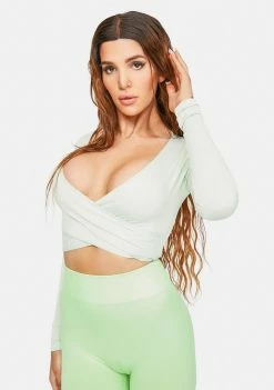 BDG Seamless Ballet Wrap Top Tops