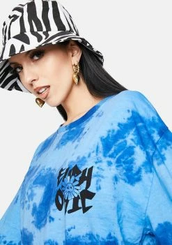 BDG Tie Dye Smiley Flower Long Sleeve Graphic Tee Tops