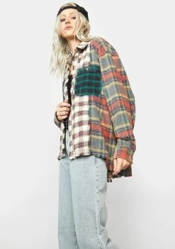 BDG Tops Spliced Brendan Flannel