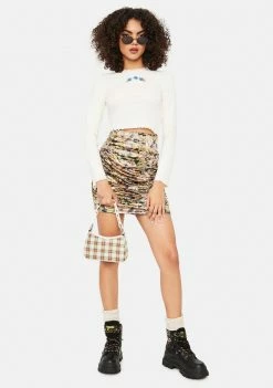 BDG Tops Embroidered Lace Trim Long Sleeve Tee
