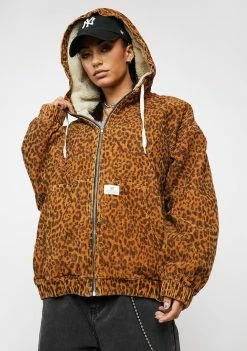 BDG Leopard Print Cord Skater Jacket Outerwear