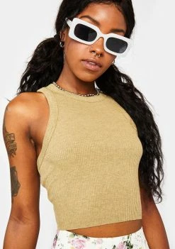 BDG Sand Super Crop Racer Vest Tops