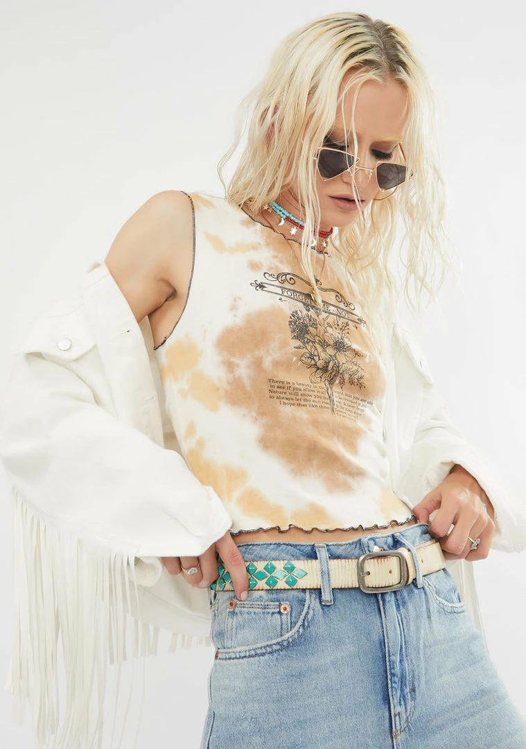 Budget π BDG Stone Tie Dye Lettuce Edge Tank Top Tops π 2 BDG Stone Tie Dye Lettuce Edge Tank Top Tops
