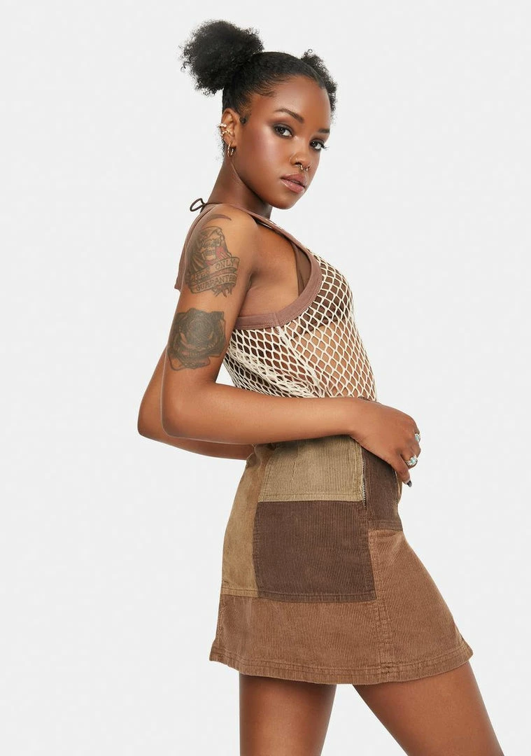 Promo π BDG Bottoms Cord Patchwork Pelmet π Skirt π 4 BDG Bottoms Cord Patchwork Pelmet Skirt