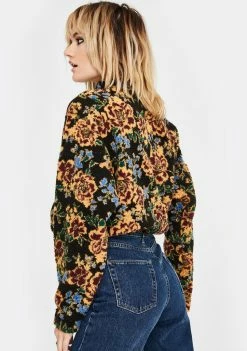 Outlet π BDG Outerwear Floral Fleece Cropped Pullover π 7 BDG Outerwear Floral Fleece Cropped Pullover