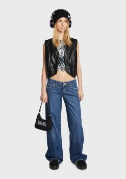 BDG Dark Vintage Low Rise Puddle Jeans Bottoms