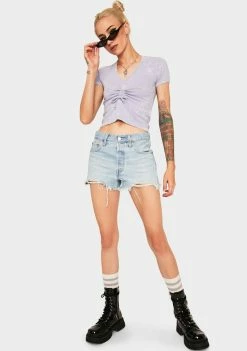 Cheapest π BDG Tops Drawstring V-Neck Tee π 6 BDG Tops Drawstring V-Neck Tee