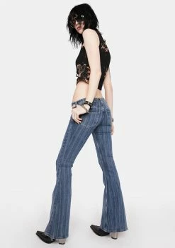 Cheapest π€© BDG Flares Blue Striped Flare π Jeans β 7 BDG Flares Blue Striped Flare Jeans