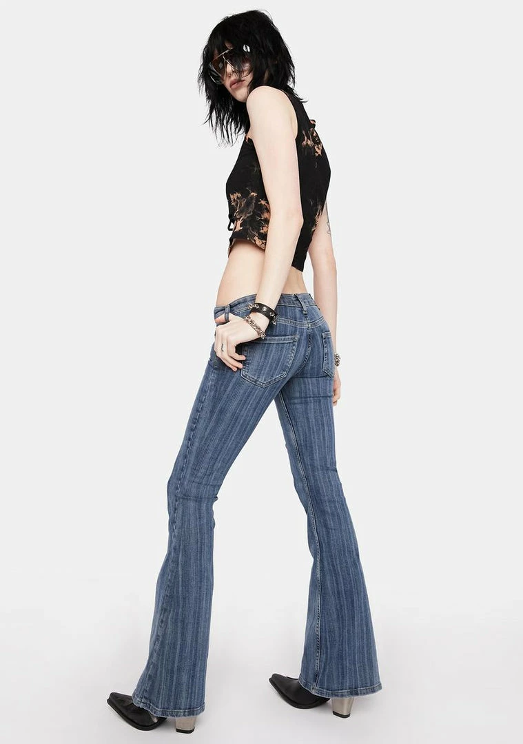 Cheapest π€© BDG Flares Blue Striped Flare π Jeans β 4 BDG Flares Blue Striped Flare Jeans