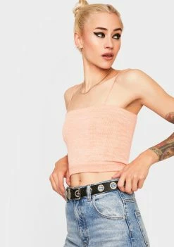 BDG Tops Orange Bungee Strap Tube Top