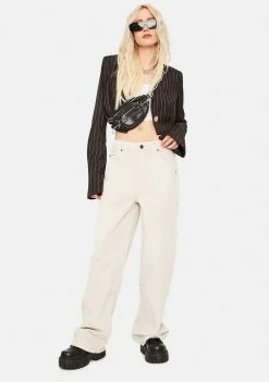 Best Sale ✔️ BDG Ivory Corduroy Puddle Trousers ✔️ 6 BDG Ivory Corduroy Puddle Trousers