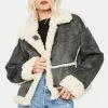 BDG Outerwear Faux Suede Shearling Jacket