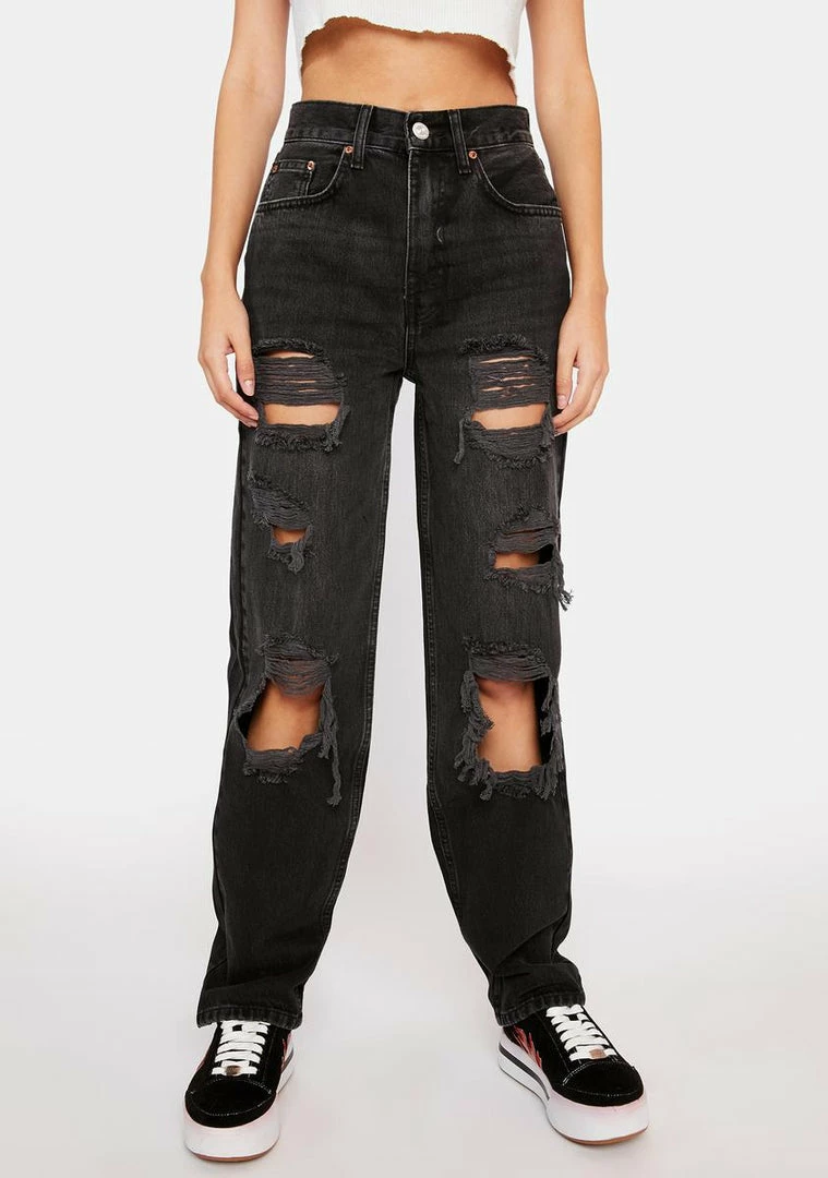 Wholesale π₯ BDG Destroyed Black Denim Baggy π Jeans Bottoms π 1 BDG Destroyed Black Denim Baggy Jeans Bottoms