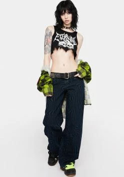 BDG Cargo Pants Psychedelic Low Rise Puddle Jeans